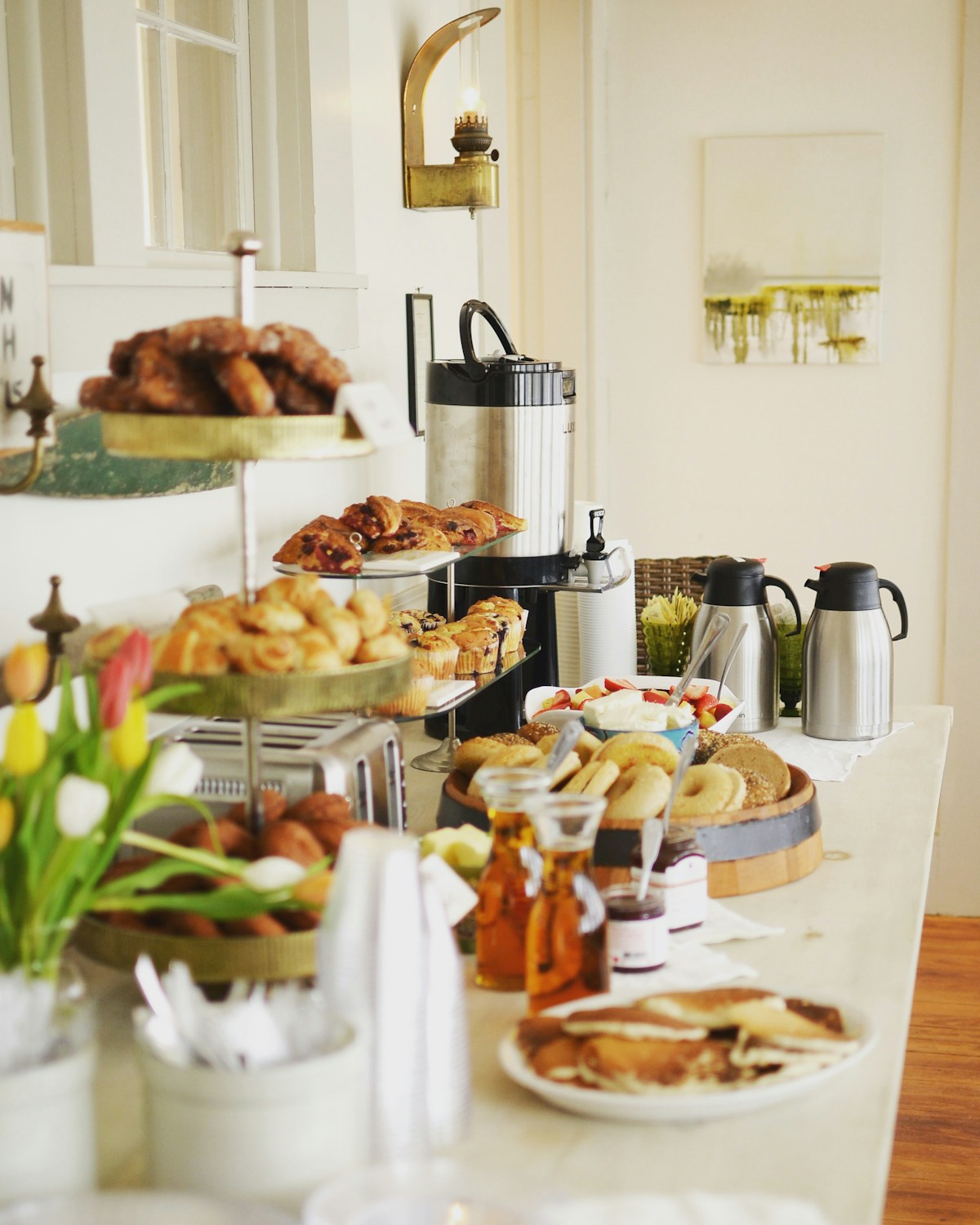 Continental breakfast spread at Golden Prairie